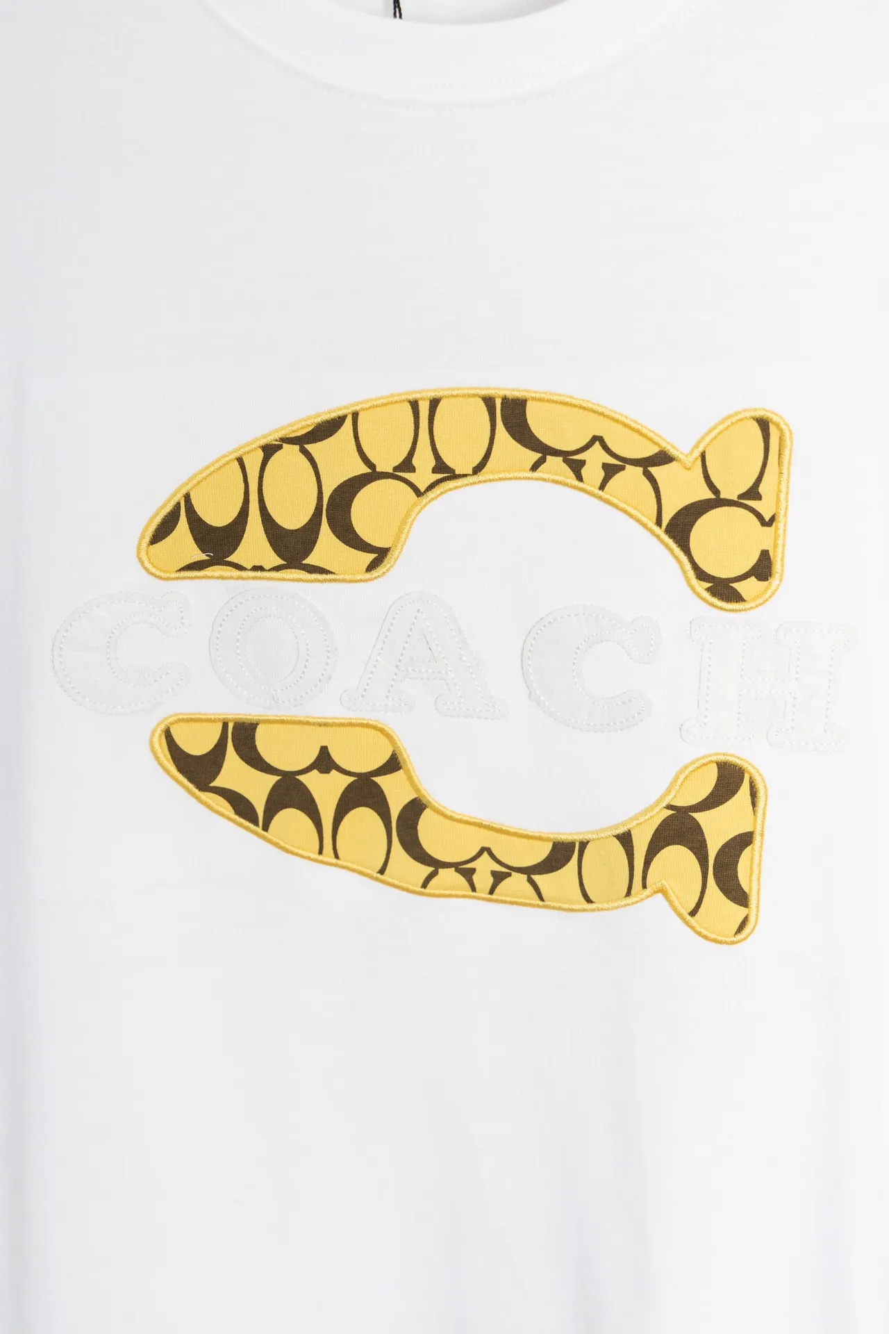 X 013 COACH𦸅Chi 25ss New Arrival T-shirt, embroidery craft brand logo Classic design, highly customized, double gauze pure cotton fabric, soft fabric, fashionable Versatile, Same Style for men and women. Color: Black, White Size: S～XXL Request a copy